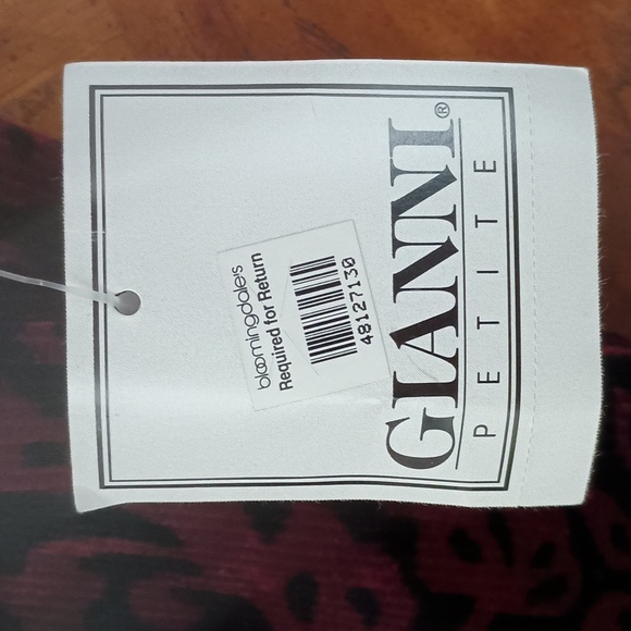 Gianni Petite Wine & Black Rayon &Silk Blend Velvet Print Tank Top Size 2P NWT - Picture 3 of 6